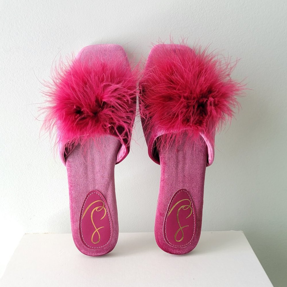 (SOLD) $89 *NEW* SAM EDELMAN Feather Slipper - Picture 9 of 11